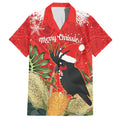 Personalised Palm Cockatoo Australia Christmas Hawaiian Shirt Merry Chrissie - Banksia Flowers