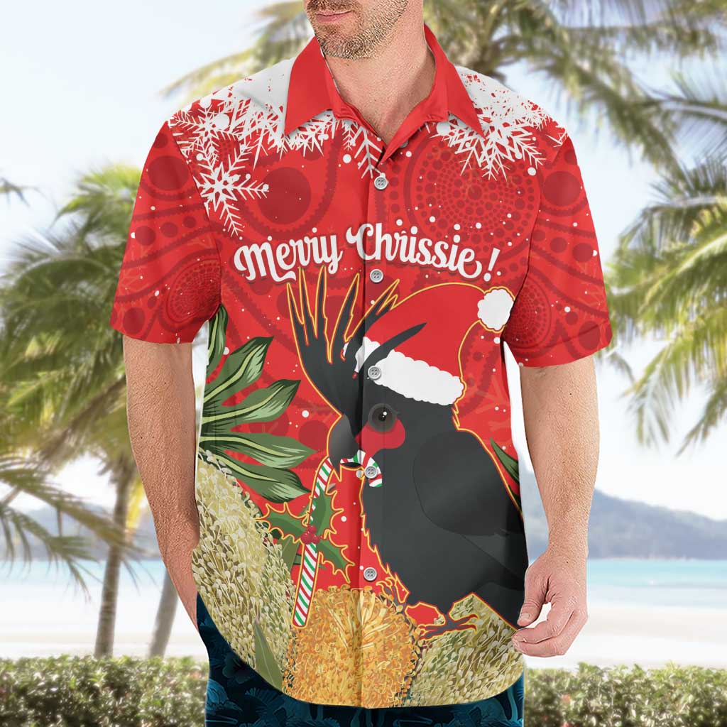 Personalised Palm Cockatoo Australia Christmas Hawaiian Shirt Merry Chrissie - Banksia Flowers