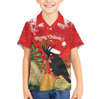 Personalised Palm Cockatoo Australia Christmas Hawaiian Shirt Merry Chrissie - Banksia Flowers