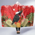 Personalised Palm Cockatoo Australia Christmas Hooded Blanket Merry Chrissie - Banksia Flowers