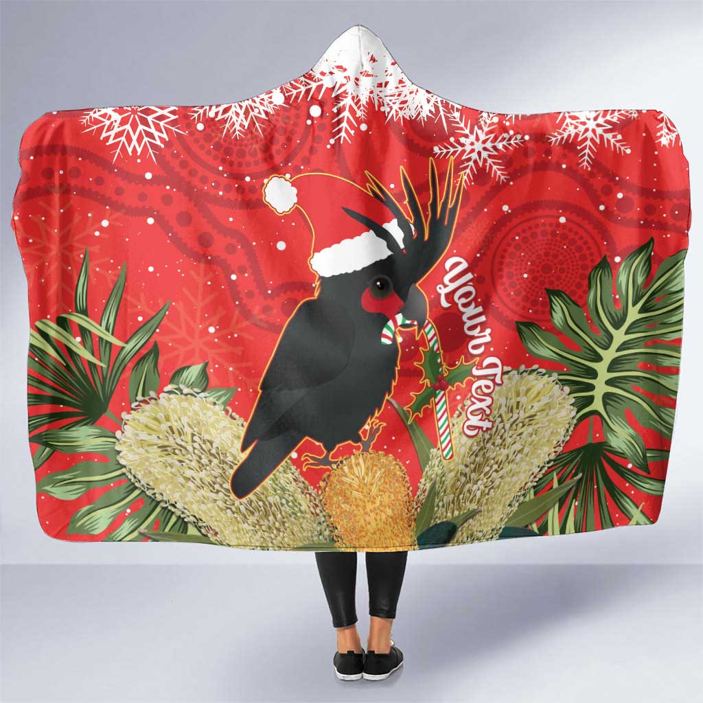 Personalised Palm Cockatoo Australia Christmas Hooded Blanket Merry Chrissie - Banksia Flowers