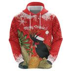 Personalised Palm Cockatoo Australia Christmas Hoodie Merry Chrissie - Banksia Flowers