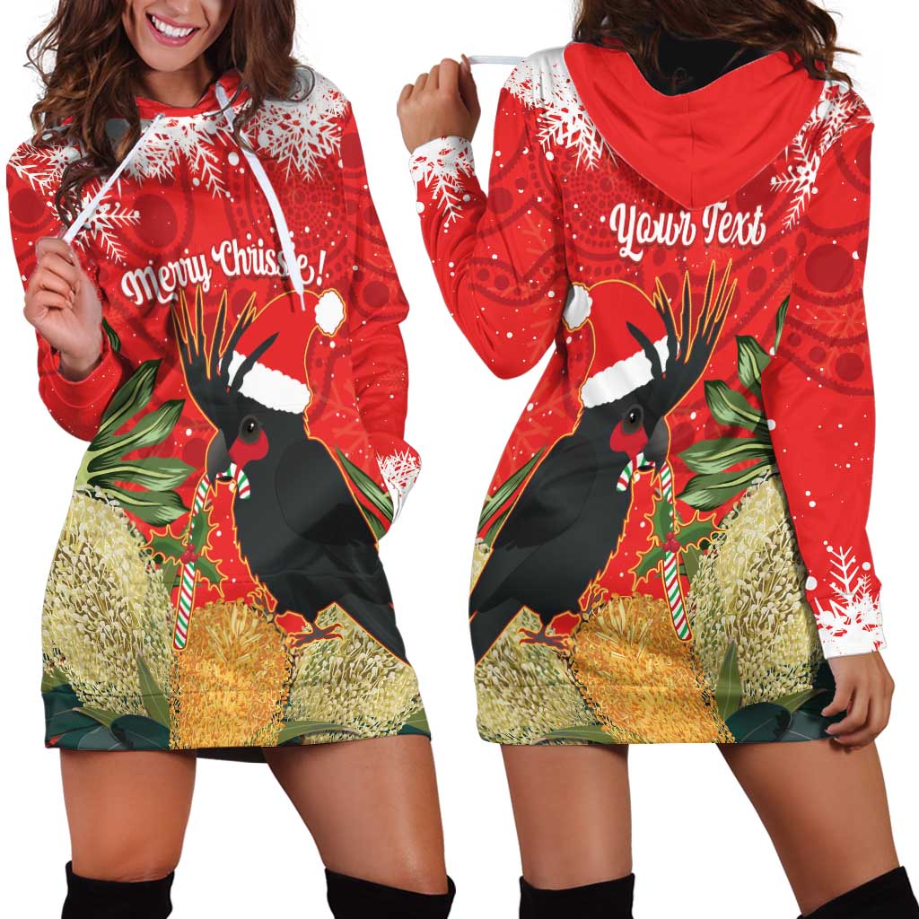 Personalised Palm Cockatoo Australia Christmas Hoodie Dress Merry Chrissie - Banksia Flowers