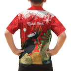 Personalised Palm Cockatoo Australia Christmas Kid Hawaiian Shirt Merry Chrissie - Banksia Flowers