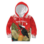 Personalised Palm Cockatoo Australia Christmas Kid Hoodie Merry Chrissie - Banksia Flowers
