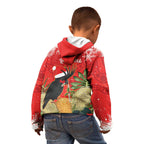 Personalised Palm Cockatoo Australia Christmas Kid Hoodie Merry Chrissie - Banksia Flowers