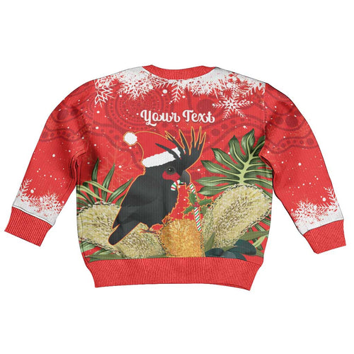 Personalised Palm Cockatoo Australia Christmas Kid Ugly Christmas Sweater Merry Chrissie - Banksia Flowers