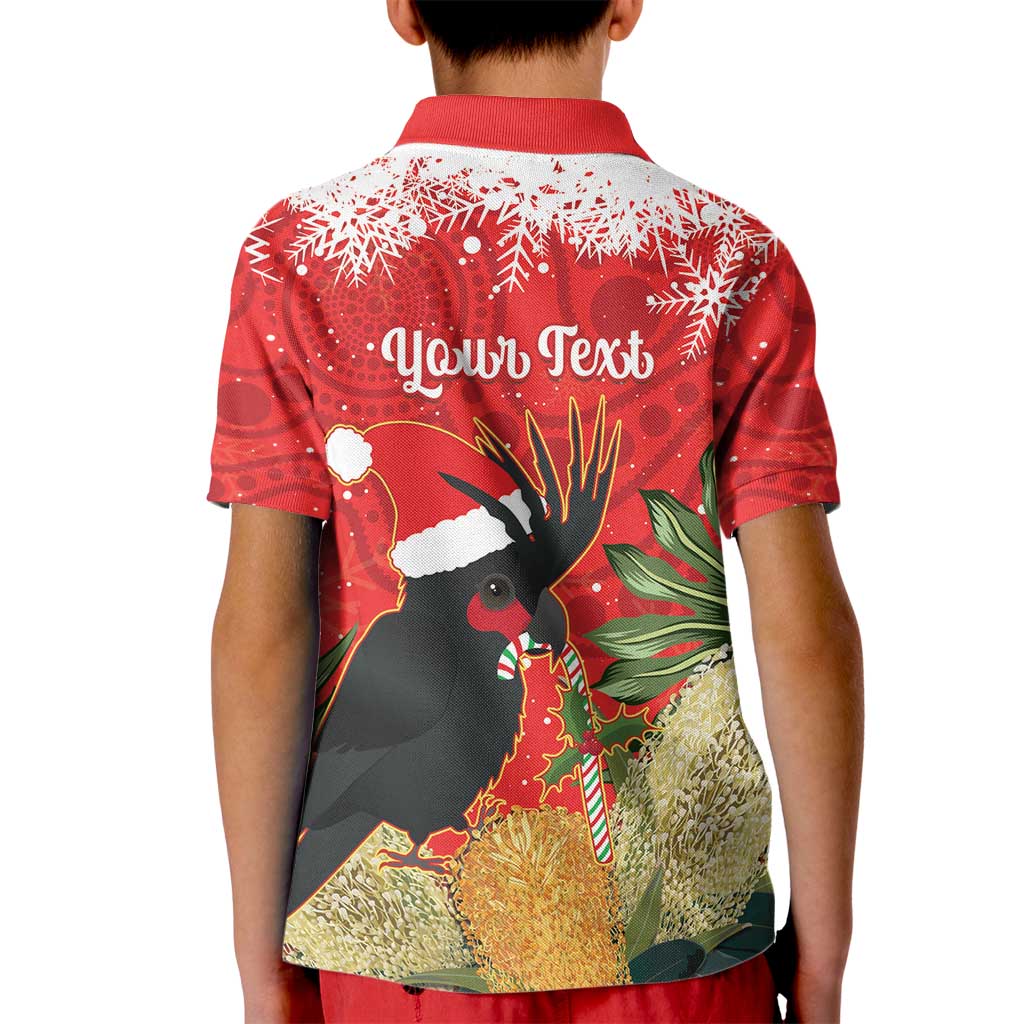 Personalised Palm Cockatoo Australia Christmas Kid Polo Shirt Merry Chrissie - Banksia Flowers