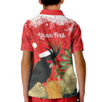 Personalised Palm Cockatoo Australia Christmas Kid Polo Shirt Merry Chrissie - Banksia Flowers