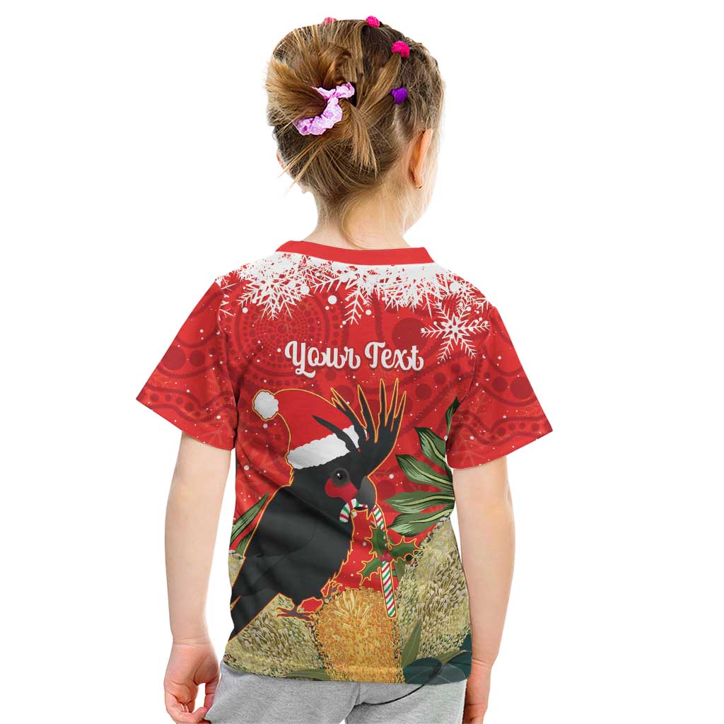 Personalised Palm Cockatoo Australia Christmas Kid T Shirt Merry Chrissie - Banksia Flowers