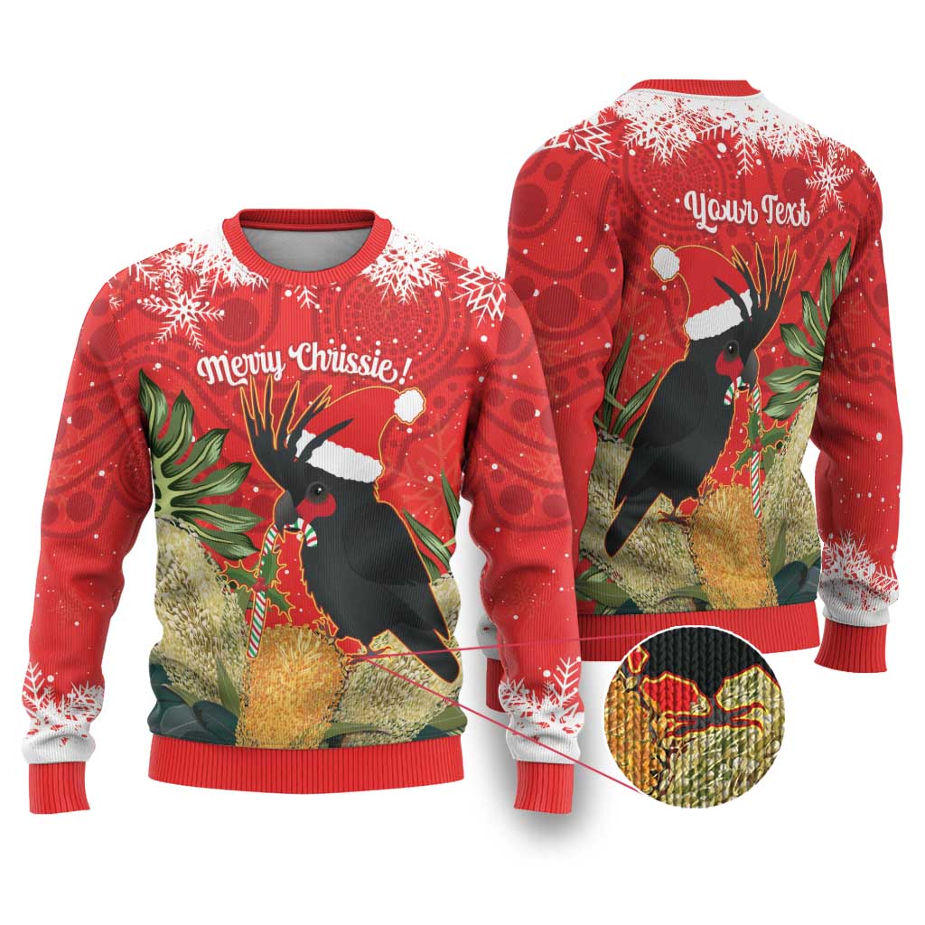 Personalised Palm Cockatoo Australia Christmas Ugly Christmas Sweater Merry Chrissie - Banksia Flowers
