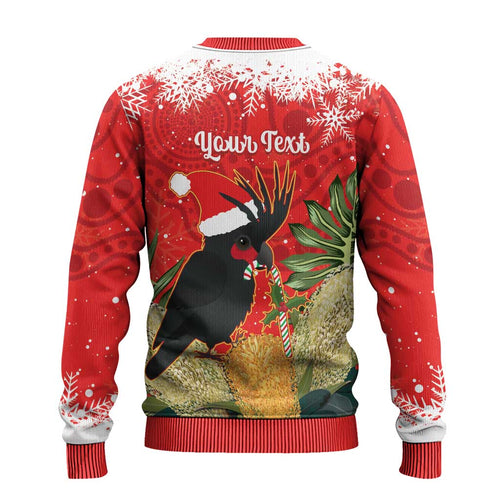 Personalised Palm Cockatoo Australia Christmas Ugly Christmas Sweater Merry Chrissie - Banksia Flowers