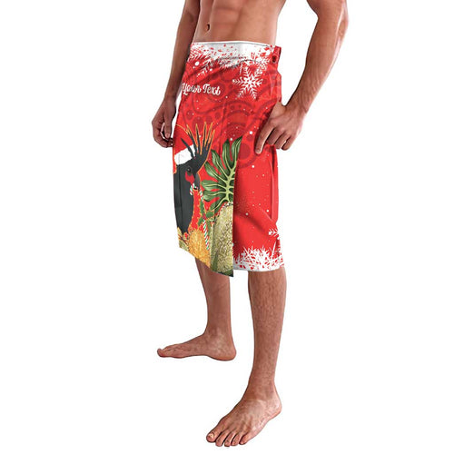 Personalised Palm Cockatoo Australia Christmas Lavalava Merry Chrissie - Banksia Flowers