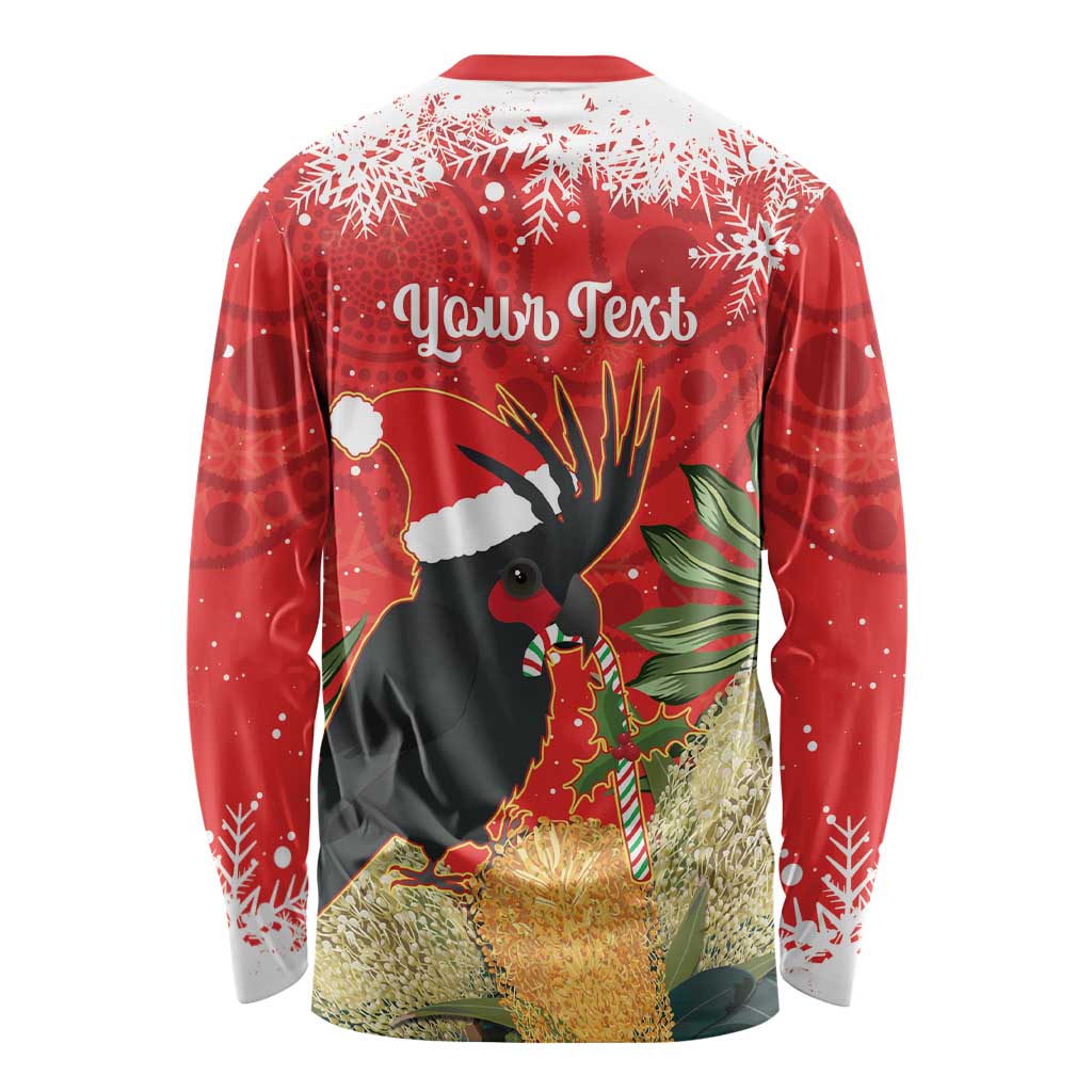 Personalised Palm Cockatoo Australia Christmas Long Sleeve Shirt Merry Chrissie - Banksia Flowers