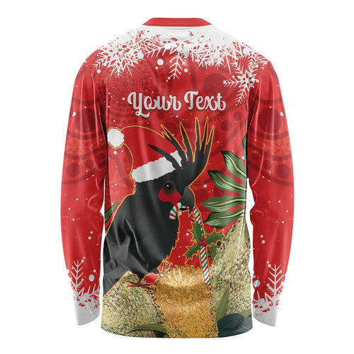 Personalised Palm Cockatoo Australia Christmas Long Sleeve Shirt Merry Chrissie - Banksia Flowers