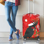 Personalised Palm Cockatoo Australia Christmas Luggage Cover Merry Chrissie - Banksia Flowers