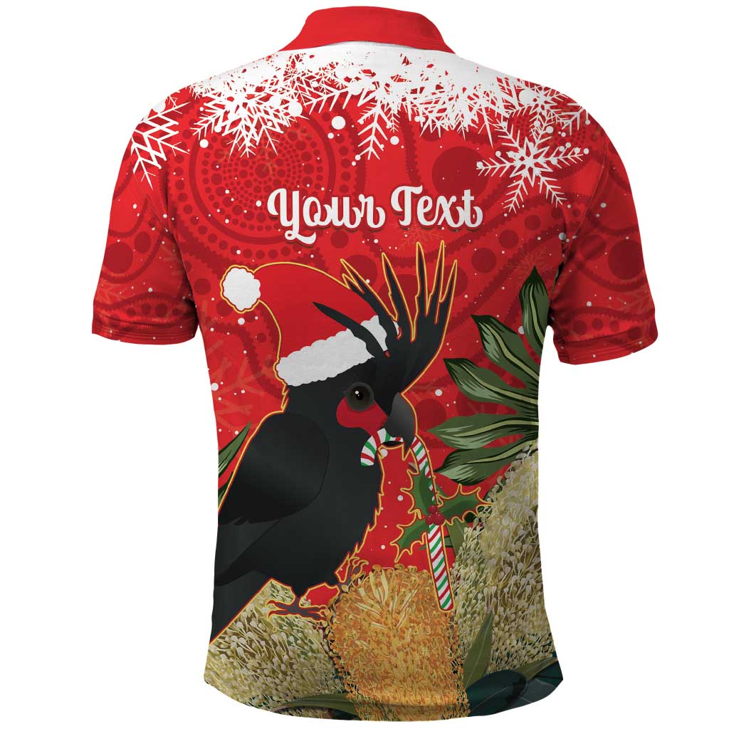 Personalised Palm Cockatoo Australia Christmas Polo Shirt Merry Chrissie - Banksia Flowers