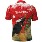 Personalised Palm Cockatoo Australia Christmas Polo Shirt Merry Chrissie - Banksia Flowers