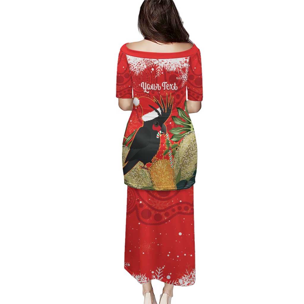 Personalised Palm Cockatoo Australia Christmas Puletasi Merry Chrissie - Banksia Flowers