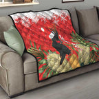 Personalised Palm Cockatoo Australia Christmas Quilt Merry Chrissie - Banksia Flowers