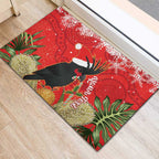 Personalised Palm Cockatoo Australia Christmas Rubber Doormat Merry Chrissie - Banksia Flowers