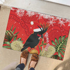 Personalised Palm Cockatoo Australia Christmas Rubber Doormat Merry Chrissie - Banksia Flowers