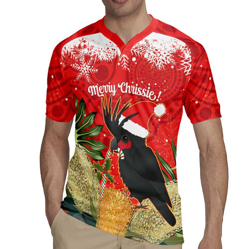 Personalised Palm Cockatoo Australia Christmas Rugby Jersey Merry Chrissie - Banksia Flowers