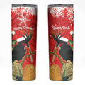 Personalised Palm Cockatoo Australia Christmas Skinny Tumbler Merry Chrissie - Banksia Flowers