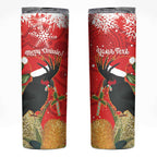 Personalised Palm Cockatoo Australia Christmas Skinny Tumbler Merry Chrissie - Banksia Flowers