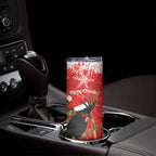 Personalised Palm Cockatoo Australia Christmas Skinny Tumbler Merry Chrissie - Banksia Flowers