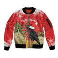 Personalised Palm Cockatoo Australia Christmas Sleeve Zip Bomber Jacket Merry Chrissie - Banksia Flowers