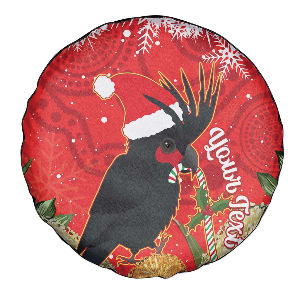 Personalised Palm Cockatoo Australia Christmas Spare Tire Cover Merry Chrissie - Banksia Flowers