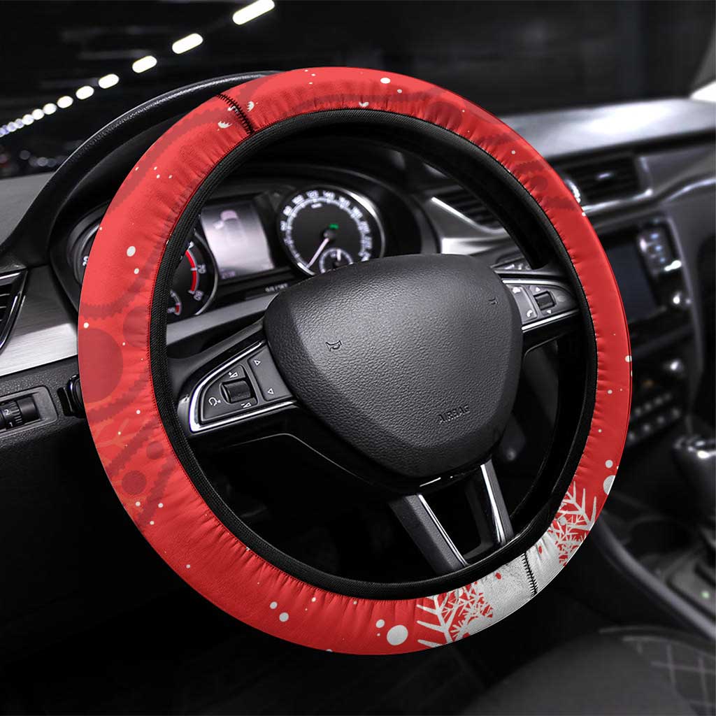 Palm Cockatoo Australia Christmas Steering Wheel Cover Merry Chrissie - Banksia Flowers