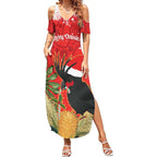 Personalised Palm Cockatoo Australia Christmas Summer Maxi Dress Merry Chrissie - Banksia Flowers