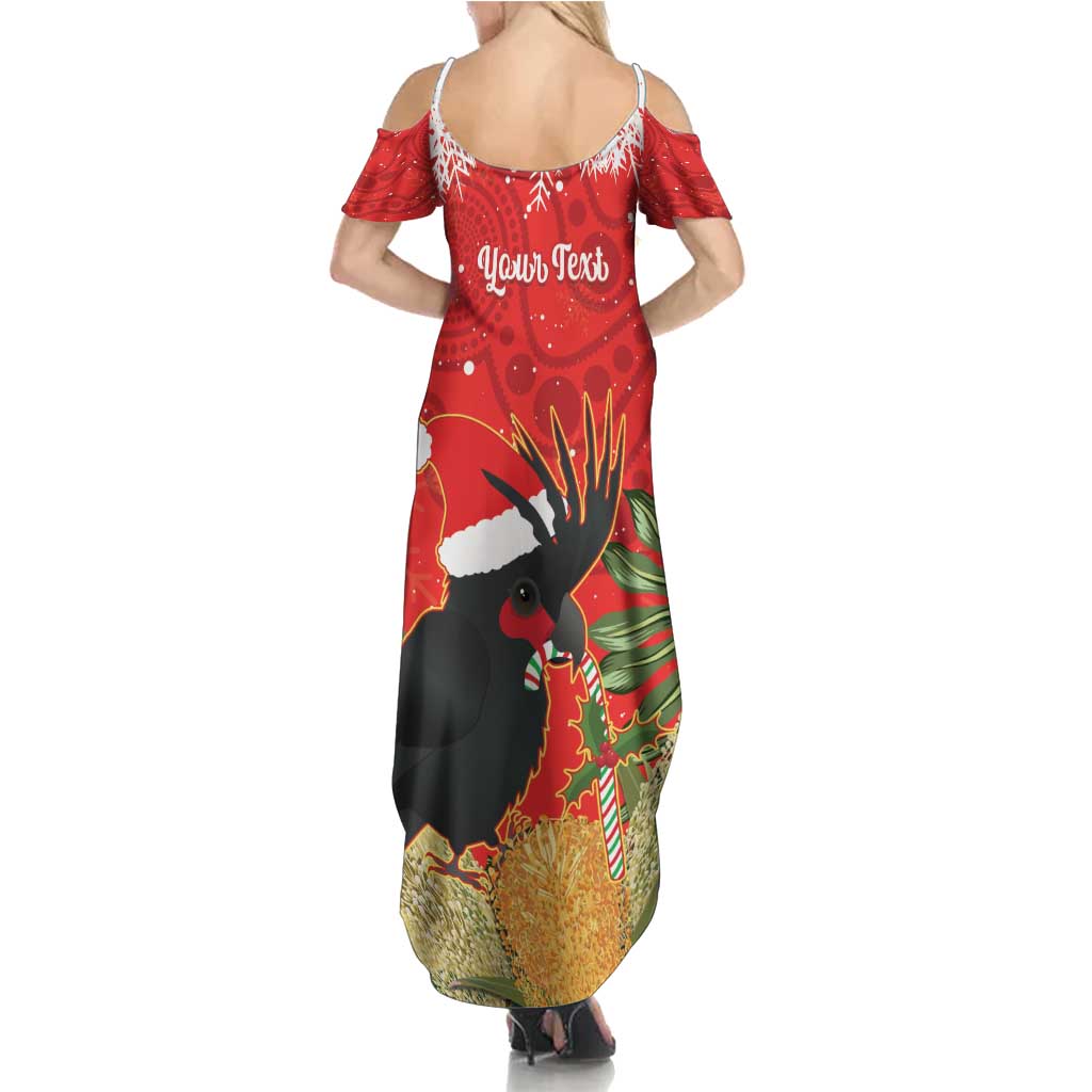 Personalised Palm Cockatoo Australia Christmas Summer Maxi Dress Merry Chrissie - Banksia Flowers