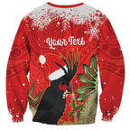 Personalised Palm Cockatoo Australia Christmas Sweatshirt Merry Chrissie - Banksia Flowers