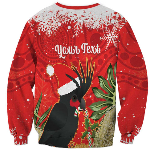 Personalised Palm Cockatoo Australia Christmas Sweatshirt Merry Chrissie - Banksia Flowers