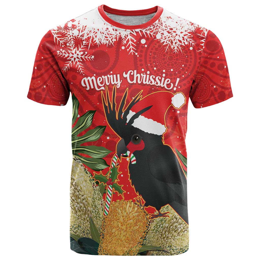 Personalised Palm Cockatoo Australia Christmas T Shirt Merry Chrissie - Banksia Flowers