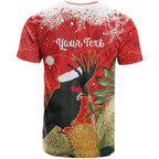 Personalised Palm Cockatoo Australia Christmas T Shirt Merry Chrissie - Banksia Flowers