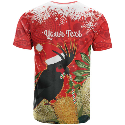 Personalised Palm Cockatoo Australia Christmas T Shirt Merry Chrissie - Banksia Flowers