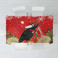 Personalised Palm Cockatoo Australia Christmas Tablecloth Merry Chrissie - Banksia Flowers