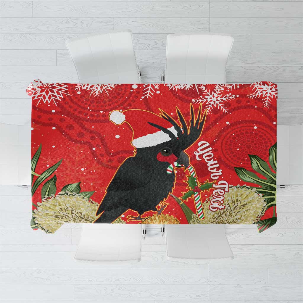 Personalised Palm Cockatoo Australia Christmas Tablecloth Merry Chrissie - Banksia Flowers