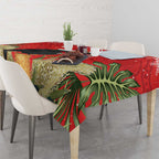 Personalised Palm Cockatoo Australia Christmas Tablecloth Merry Chrissie - Banksia Flowers
