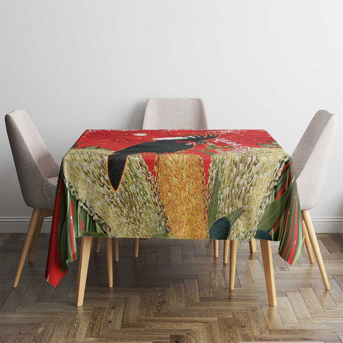 Personalised Palm Cockatoo Australia Christmas Tablecloth Merry Chrissie - Banksia Flowers