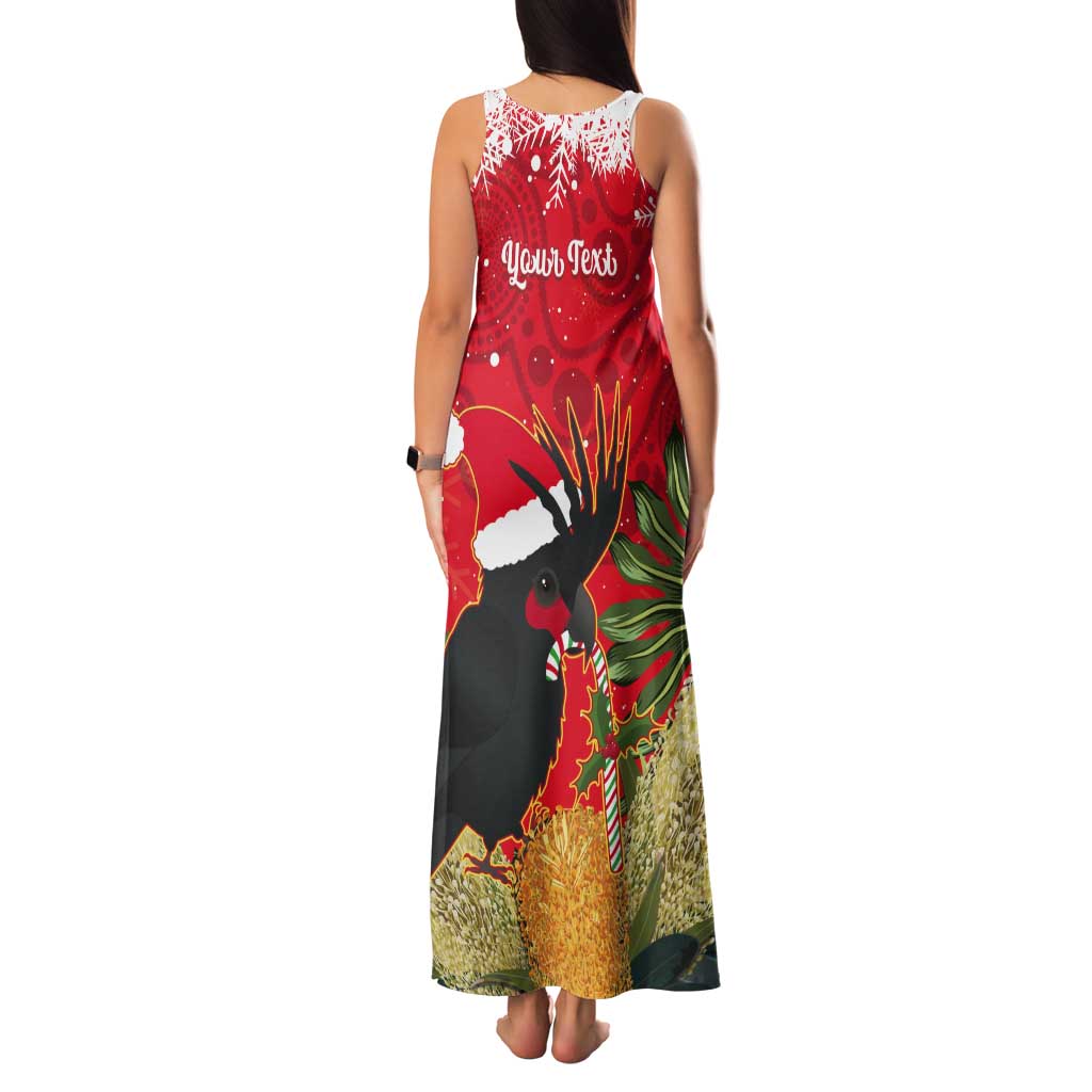 Personalised Palm Cockatoo Australia Christmas Tank Maxi Dress Merry Chrissie - Banksia Flowers