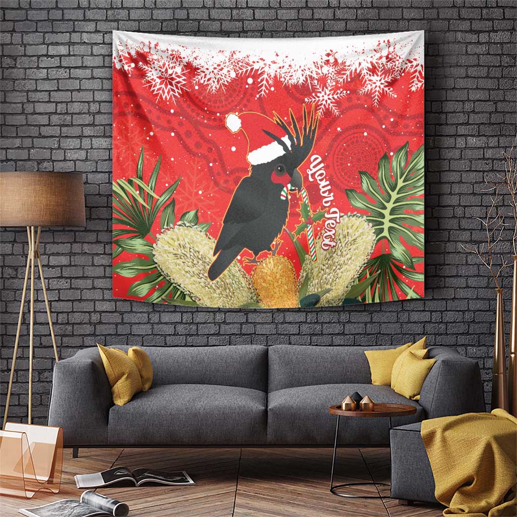 Personalised Palm Cockatoo Australia Christmas Tapestry Merry Chrissie - Banksia Flowers