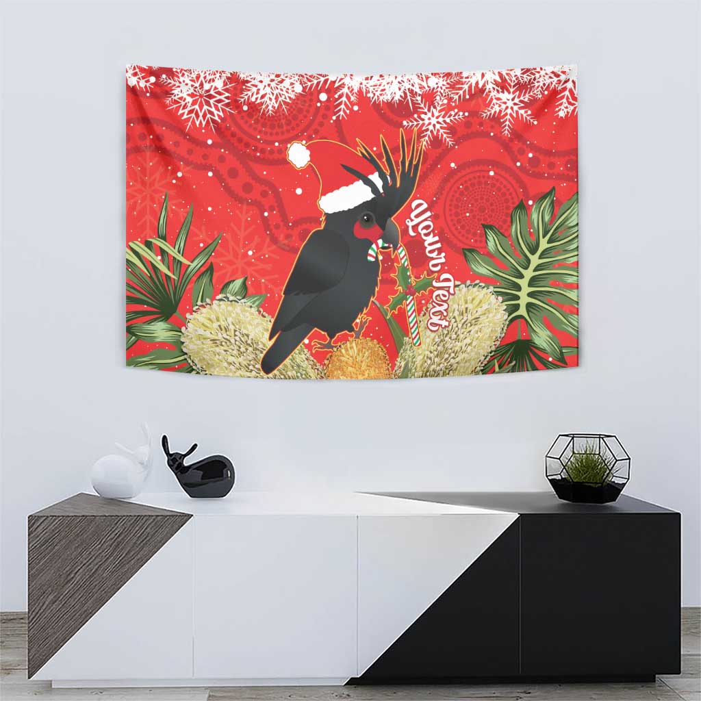 Personalised Palm Cockatoo Australia Christmas Tapestry Merry Chrissie - Banksia Flowers