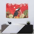 Personalised Palm Cockatoo Australia Christmas Tapestry Merry Chrissie - Banksia Flowers