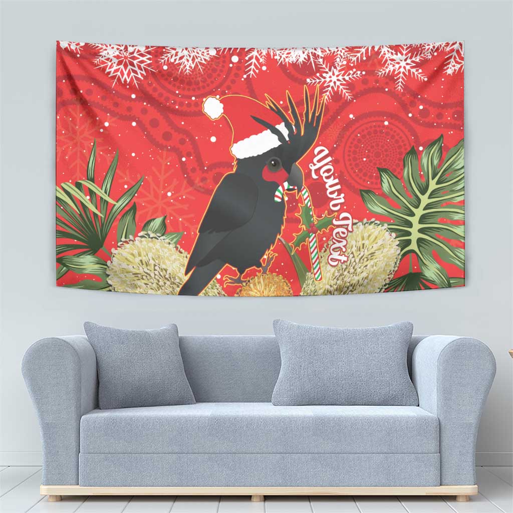 Personalised Palm Cockatoo Australia Christmas Tapestry Merry Chrissie - Banksia Flowers