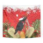Personalised Palm Cockatoo Australia Christmas Tapestry Merry Chrissie - Banksia Flowers